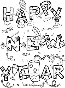 249x338 Happy New Year Coloring Sheets For Kids