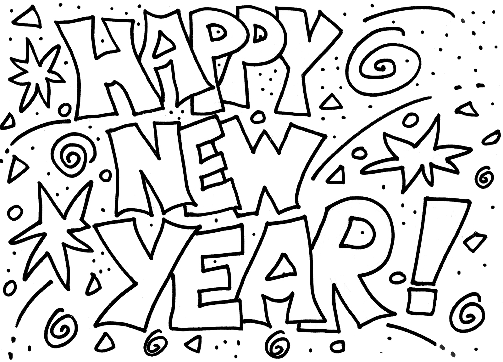1600x1150 Practical Happy New Year Coloring Sheets Unusu