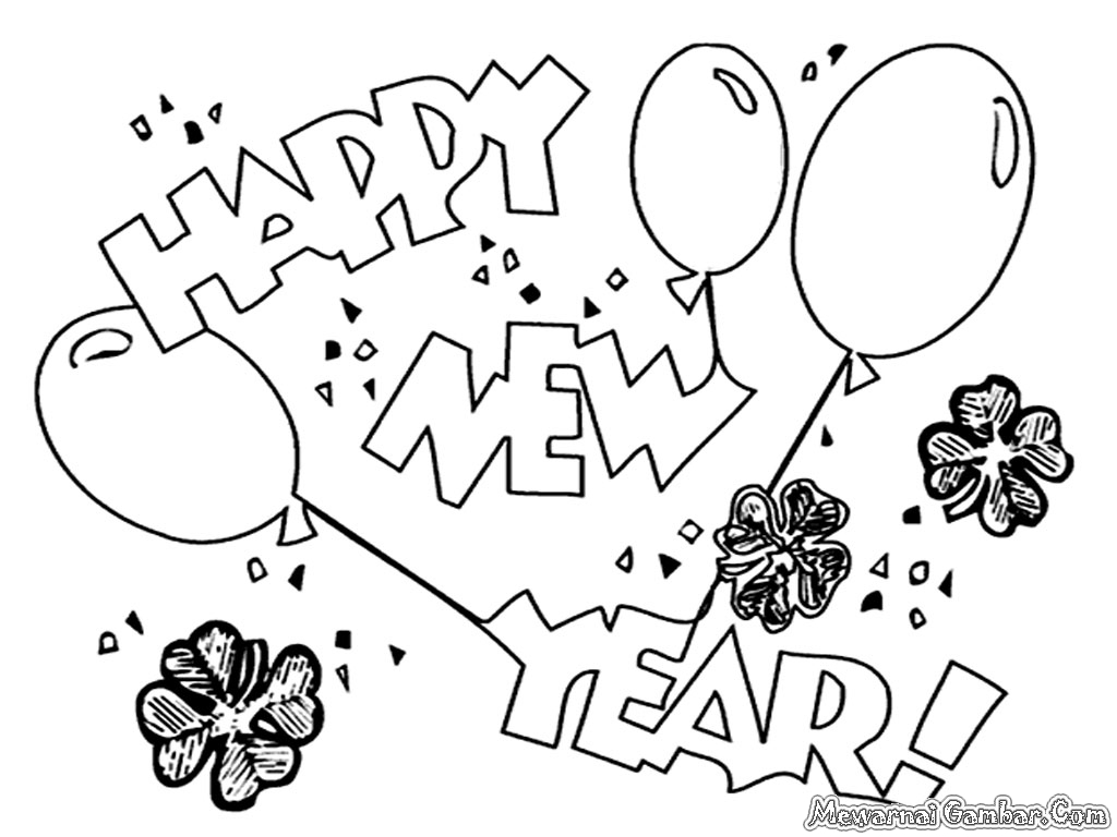 1024x768 Happy New Year Coloring Pages Greetings Printable And Worksheets