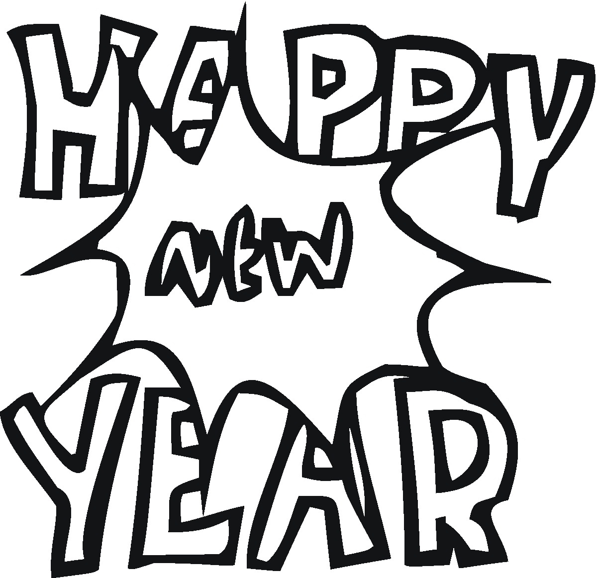 1200x1162 Happy New Year Coloring Pages Page Image Clipart Images