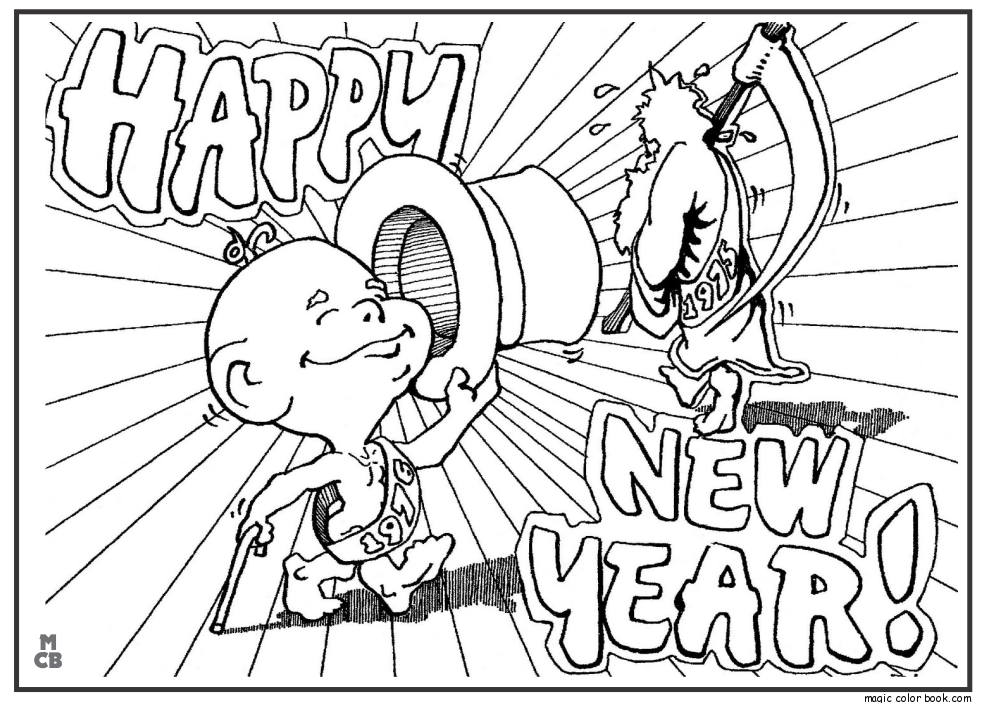990x703 Happy New Year Coloring Pages 21