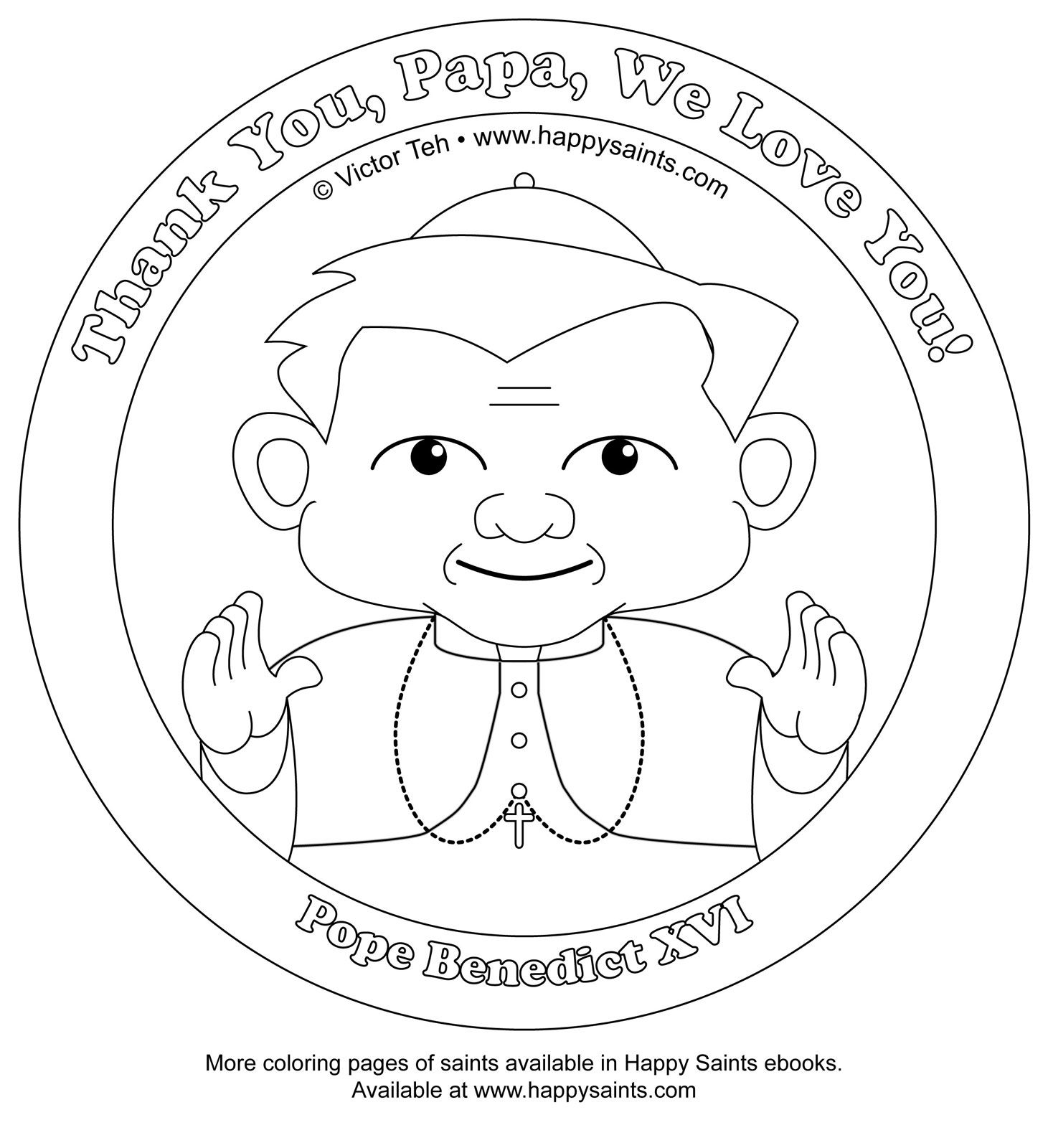 1461x1600 Happy Saints Pope Benedict Xvi Coloring Page Catholic Faith
