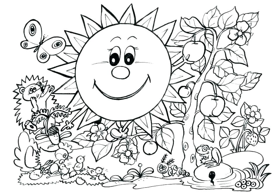 948x671 Spring Coloring Pages For Kids Happy Spring Coloring Pages Happy