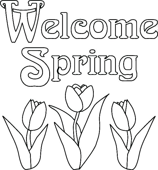600x647 Spring Coloring Sheets Happy Spring Coloring Pages Spring Coloring