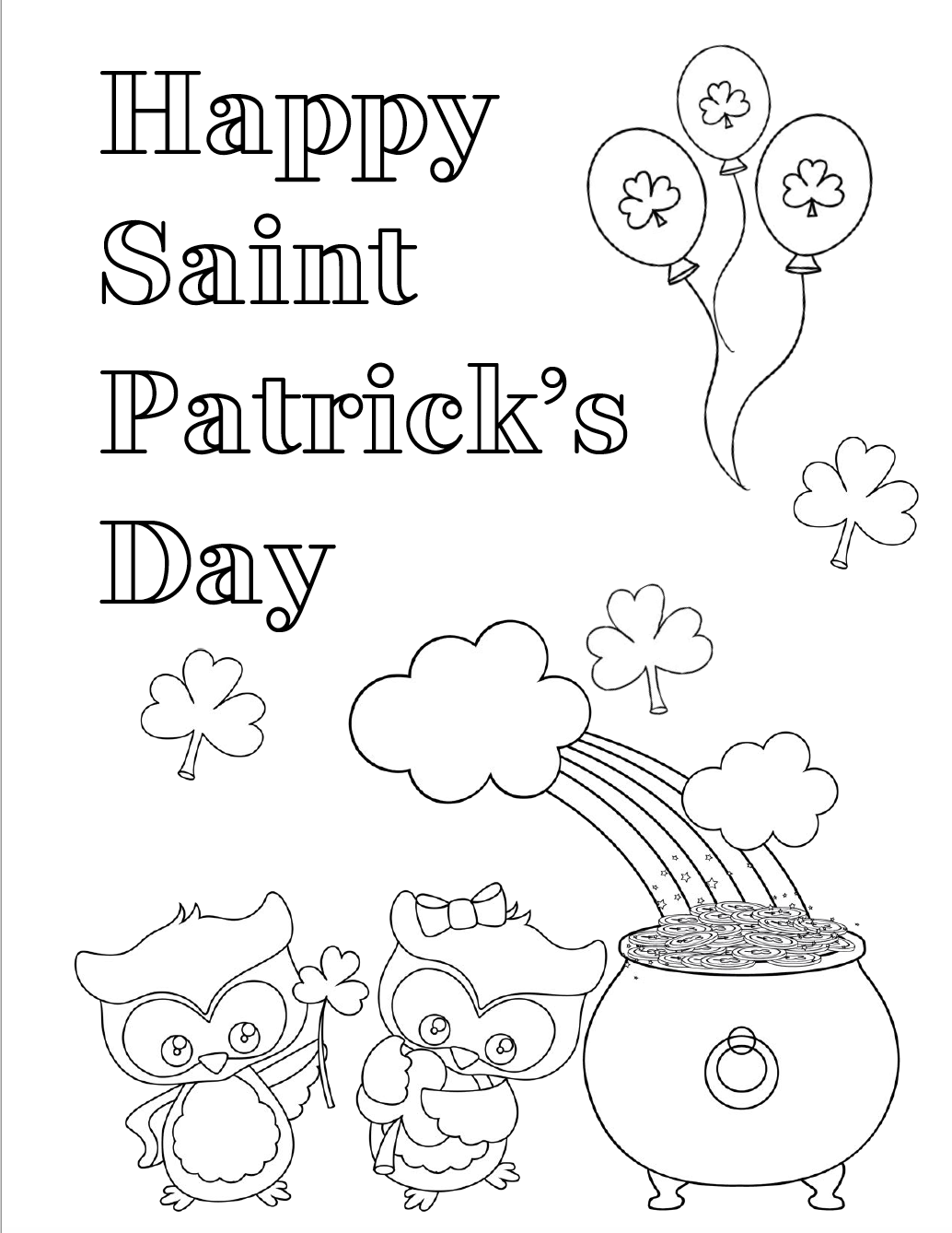 1034x1338 Free Printable St. Patrick's Day Coloring Pages 4 Designs!
