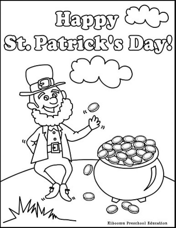 563x730 Happy St. Patrick's Day By The Old Irish Leprechaun Coloring Page