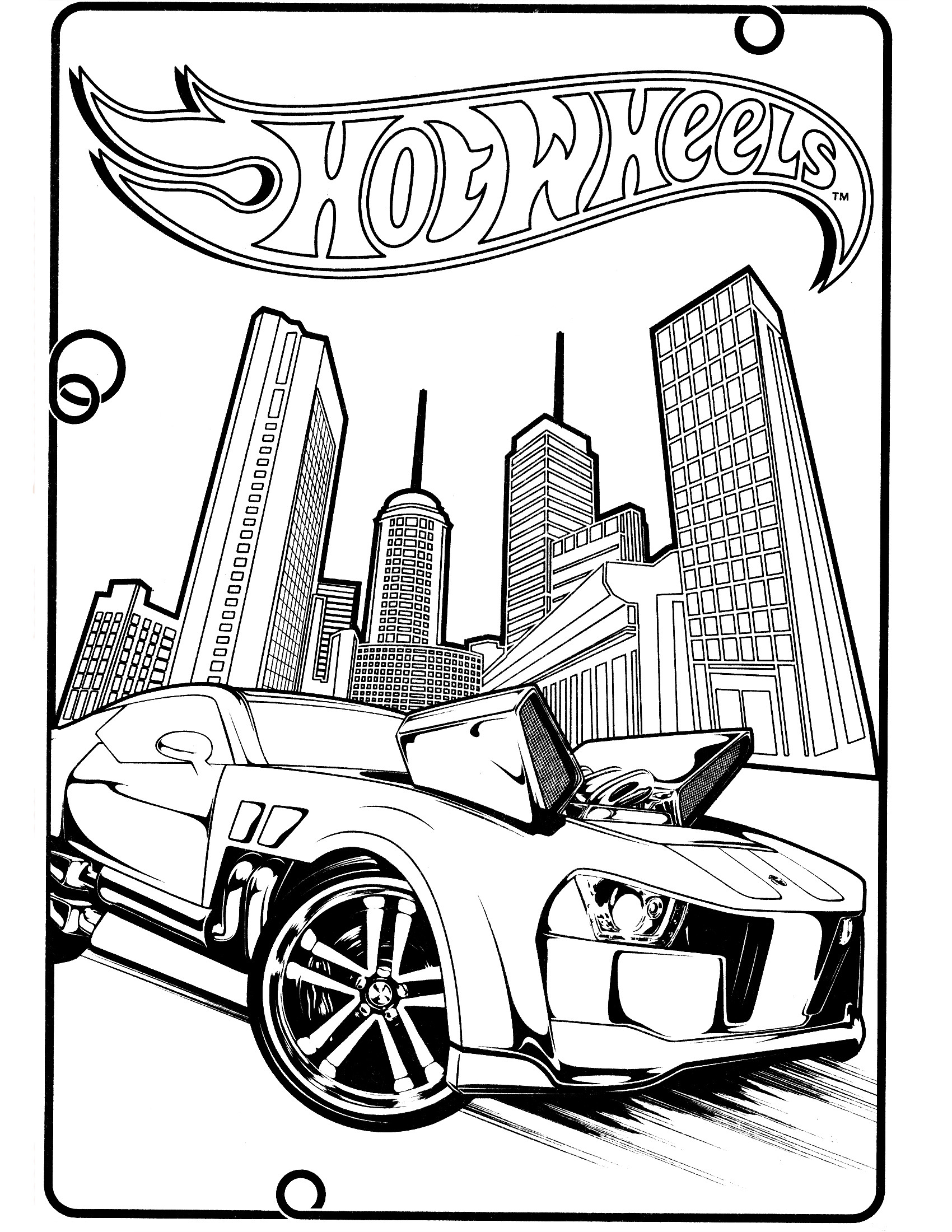 1700x2200 Printable Team Hot Wheels Coloring Pages 4 School Free
