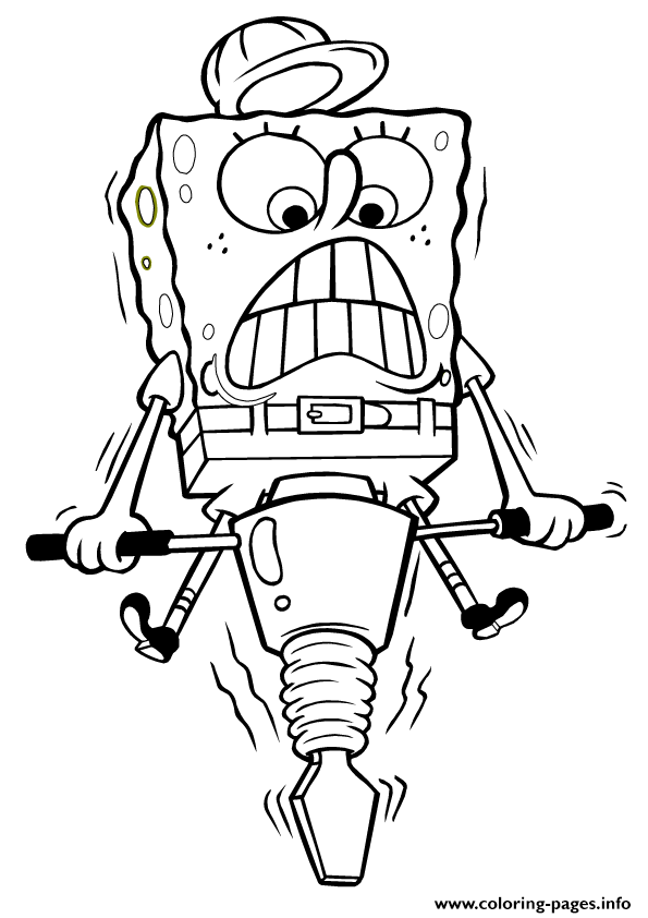 595x842 Spongebob Working Hard Coloring Page05ee Coloring Pages Printable