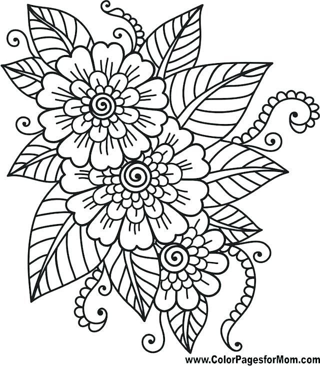 640x732 Hard Coloring Page Hard Flower Coloring Pages Flower Coloring Page