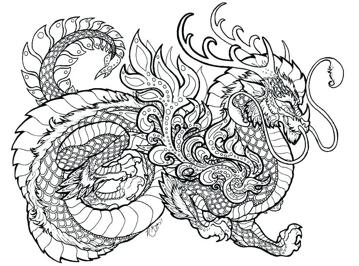736x546 Hard Coloring Pages For Adults 1 Complex Dragon Zahlkarte.site