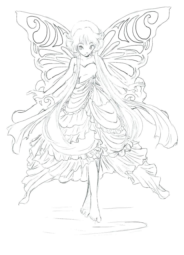736x1020 Fairy Coloring Page