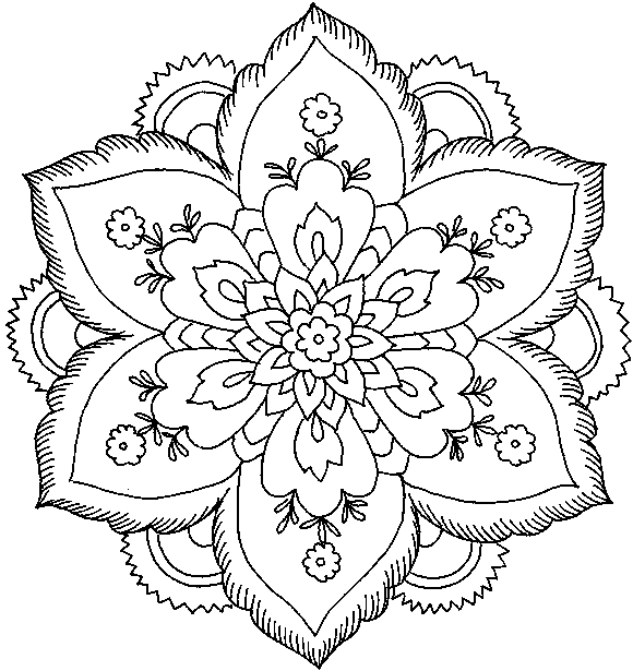 580x615 Awesome Flower Coloring Sheets Coloring In Fancy Difficult