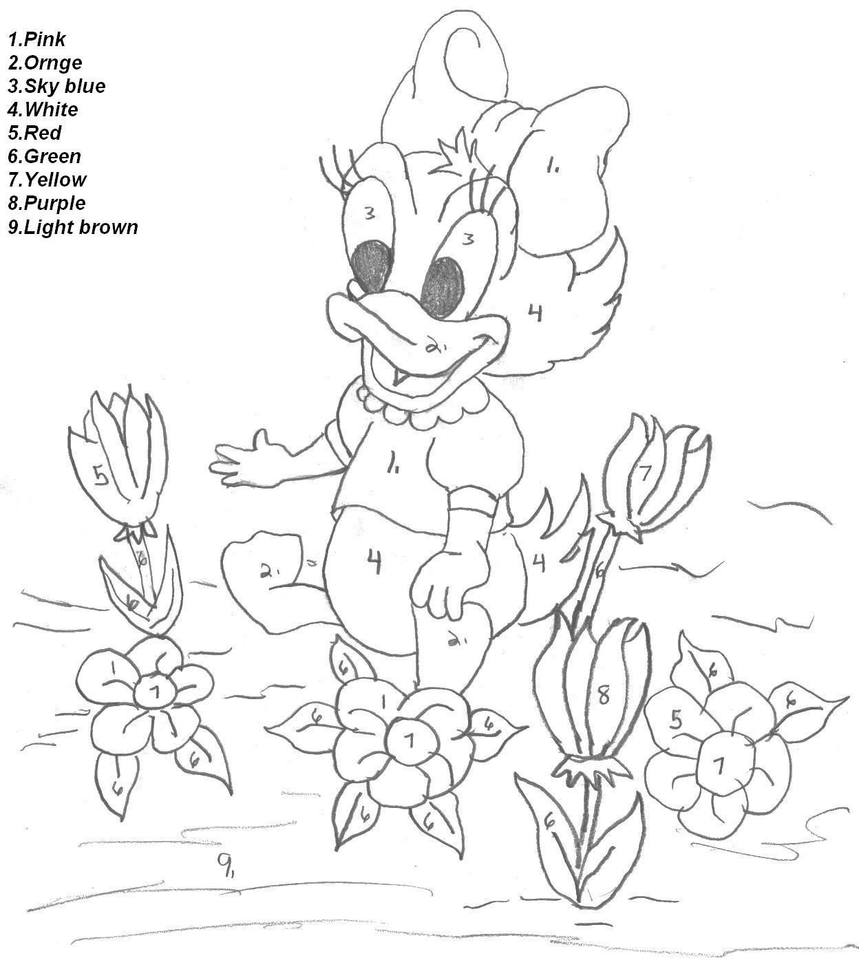1248x1392 For Alluring Hard Disney Color By Numbers Coloring Pages