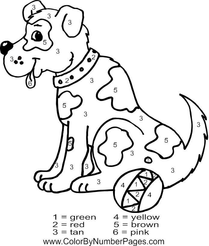 695x818 Dog Color By Number Page Color By Number Number