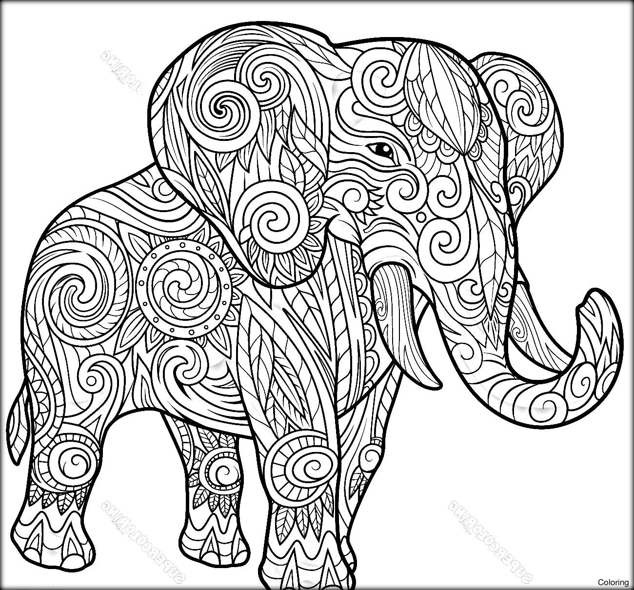 1300x1210 Inspirational Astounding Hard Coloring Pages Elephant With Free