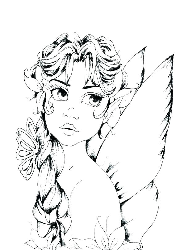 570x806 Fairy Coloring Pages For Adults Plus Intricate Fairy Coloring
