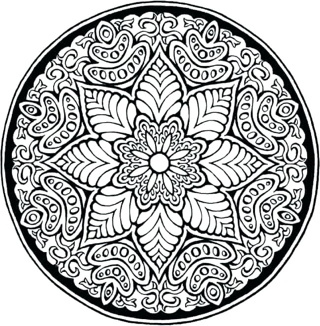 650x662 Difficult Mandala Coloring Pages Flower Mandala Coloring Pages