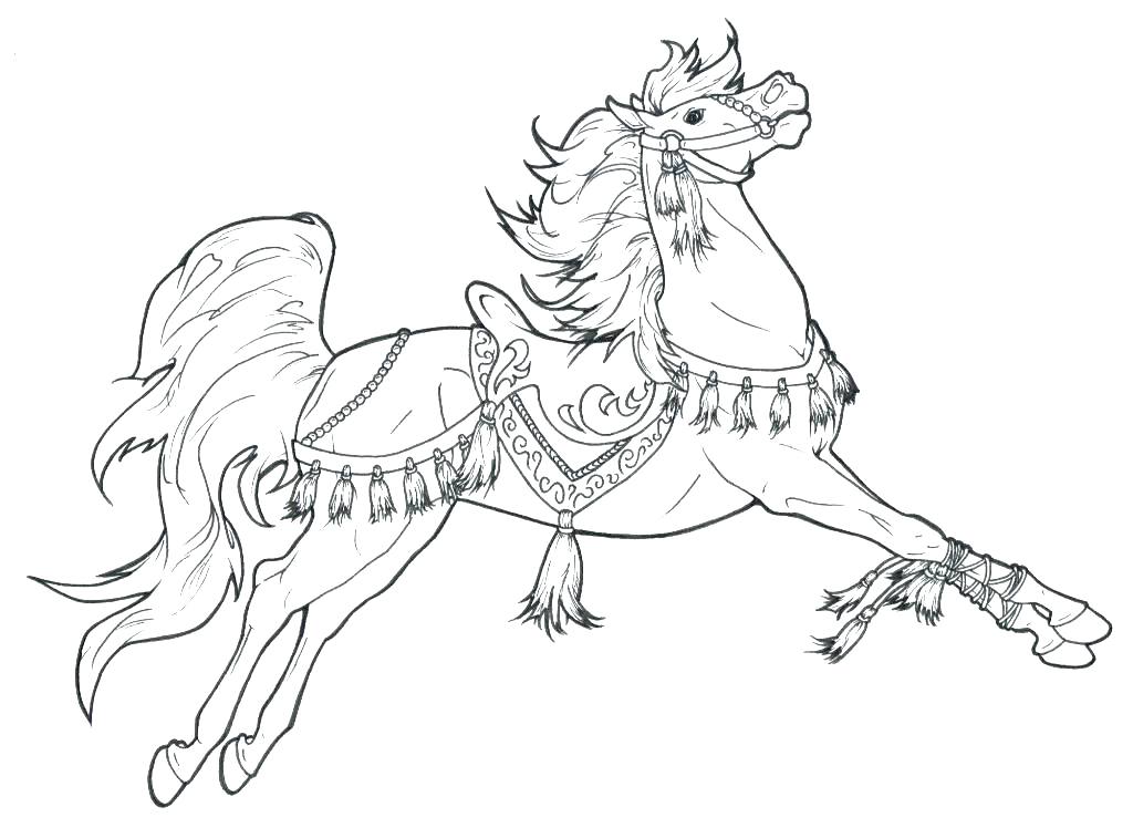 1024x748 Coloring Pages Online Hard Page Of Horse Free Printable Realistic