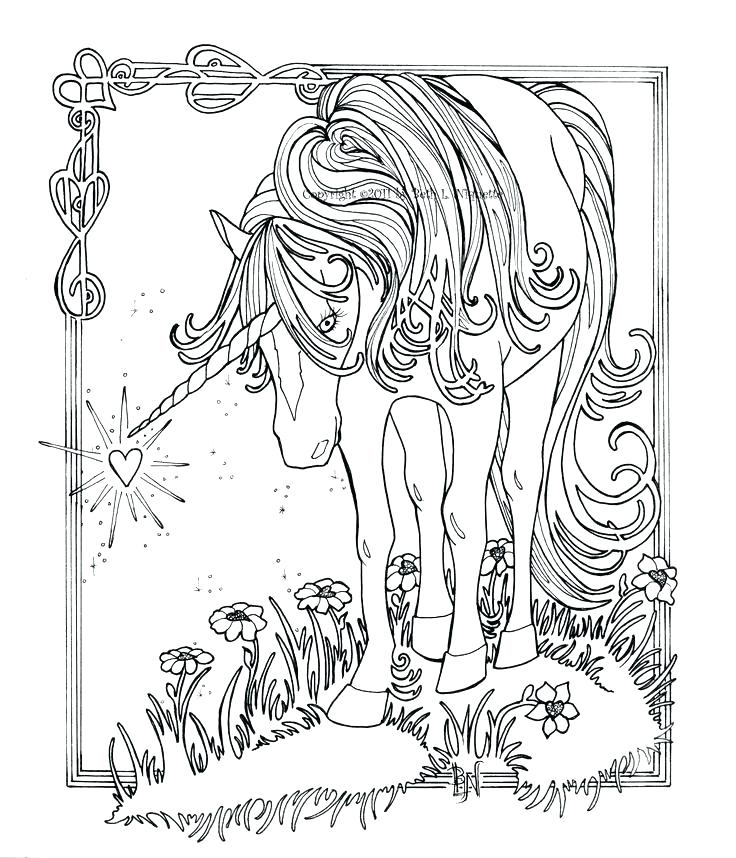 736x858 Horse Coloring Pages For Adults Together With Printable Realistic
