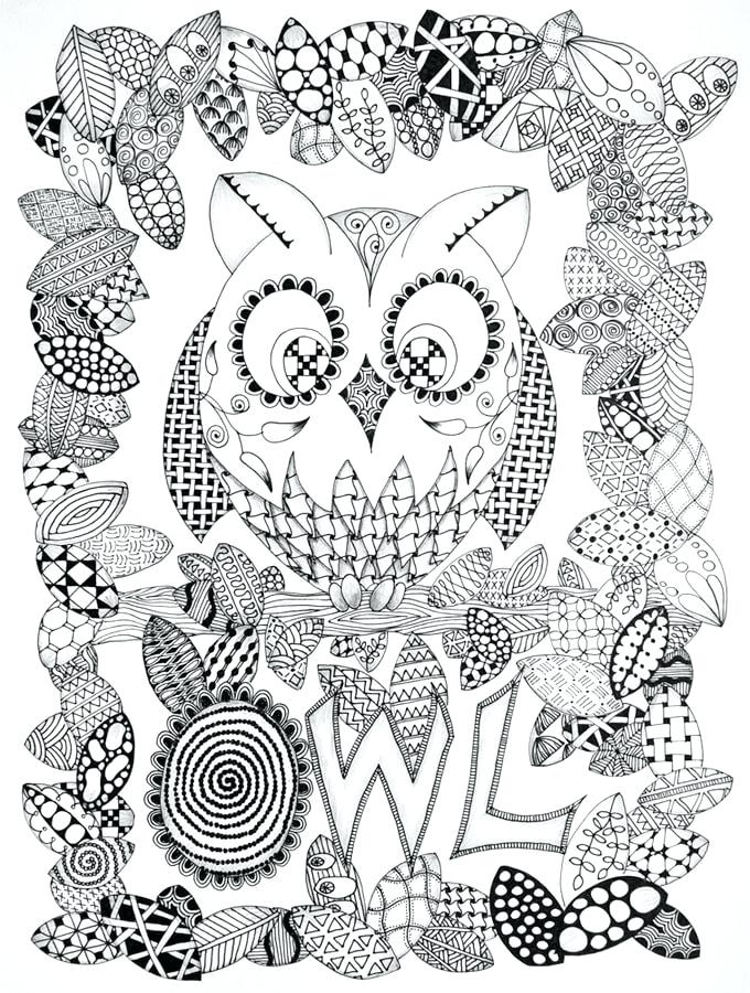 680x900 Hard Owl Coloring Pages Printable