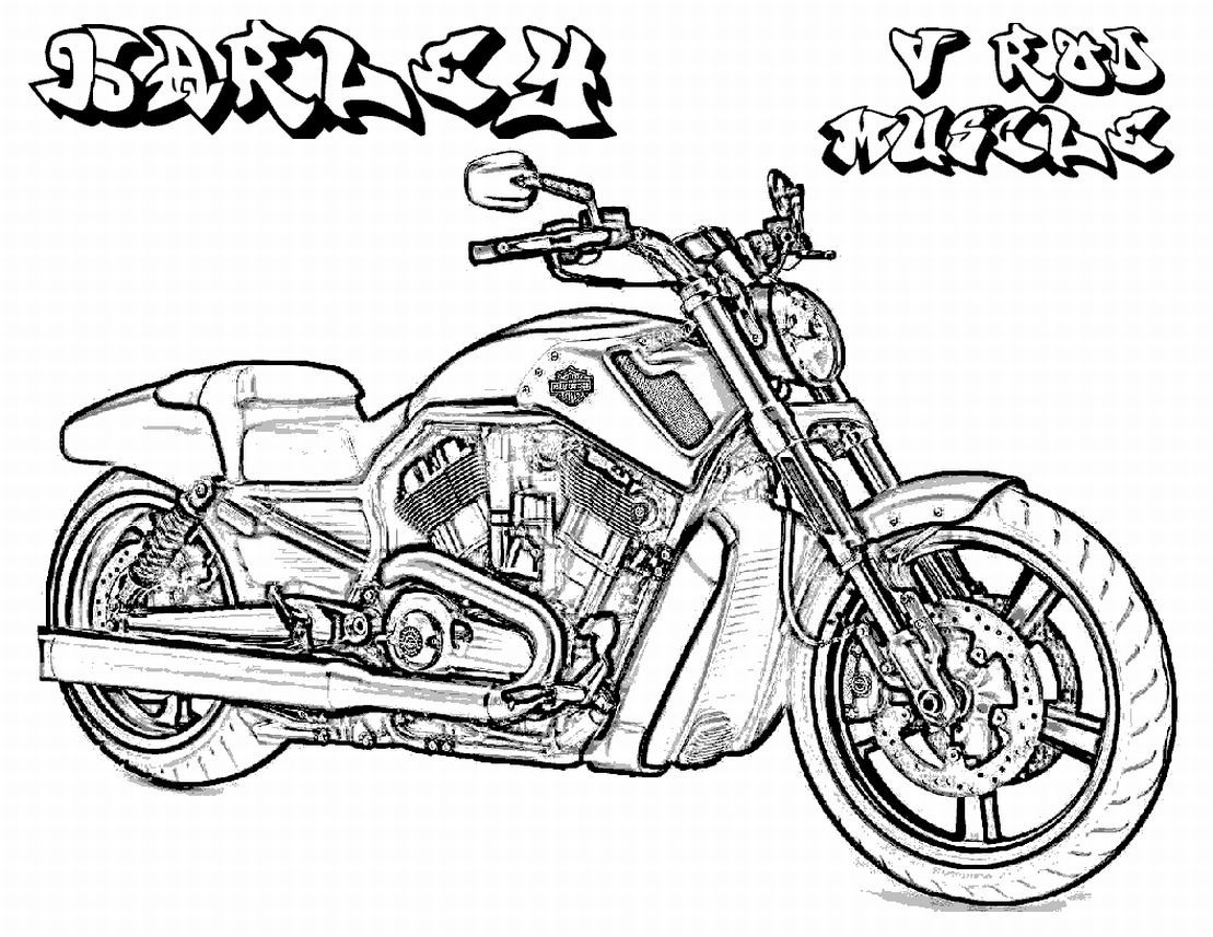 1109x857 Complete Printable Harley Davidson Coloring Pa
