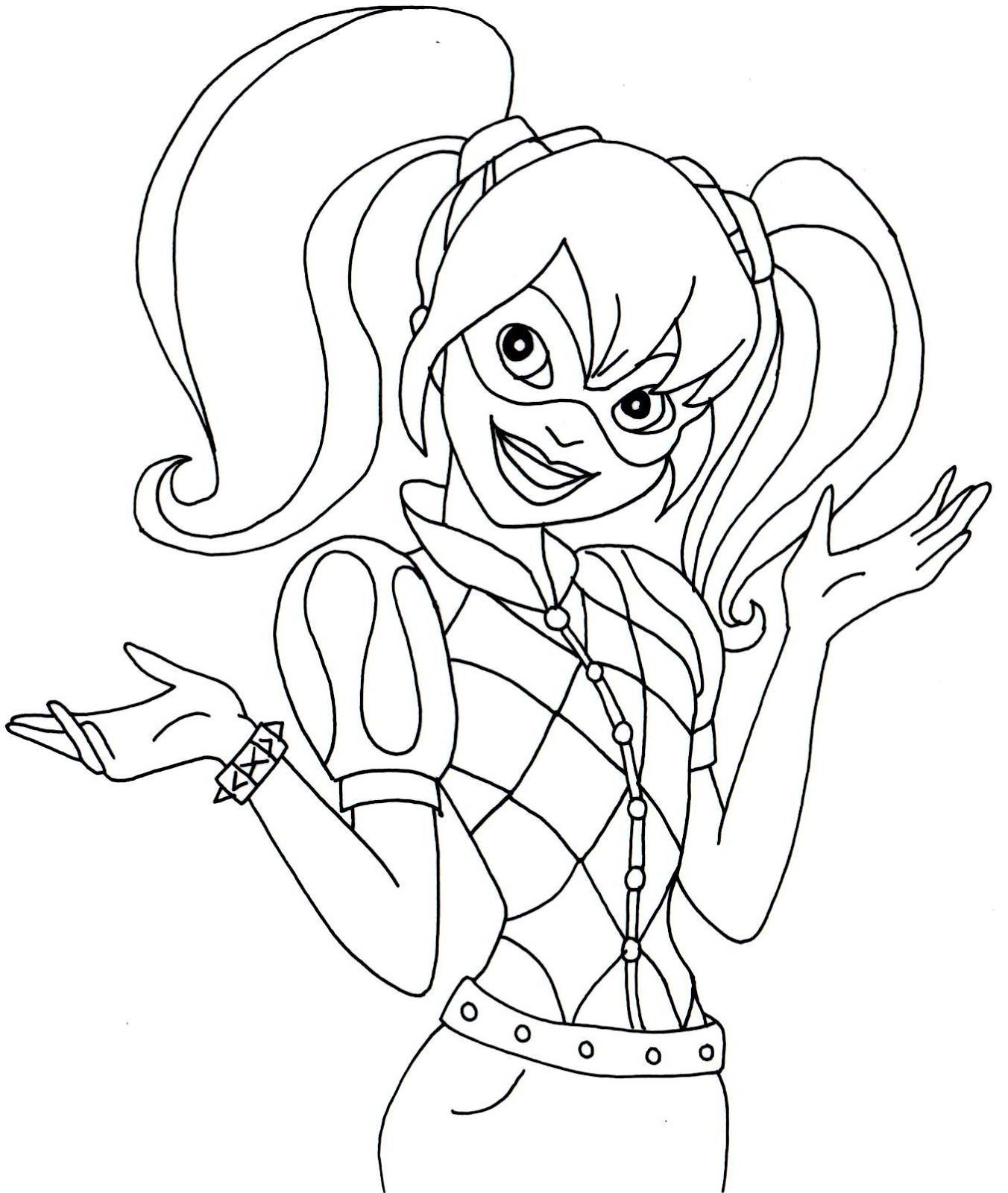 1352x1600 Free Printable Super Hero High Coloring Page For Harley Quinn
