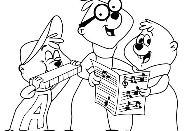 600x425 Harmonica Coloring Page Alvin And The Chipmunks Coloring Pages