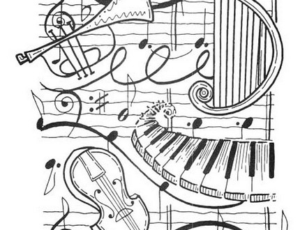 Harp Coloring Page