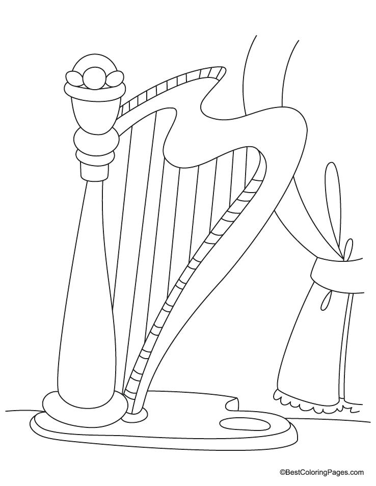 738x954 Harp Coloring Page Harp Coloring Page Irish Harp Colouring Page