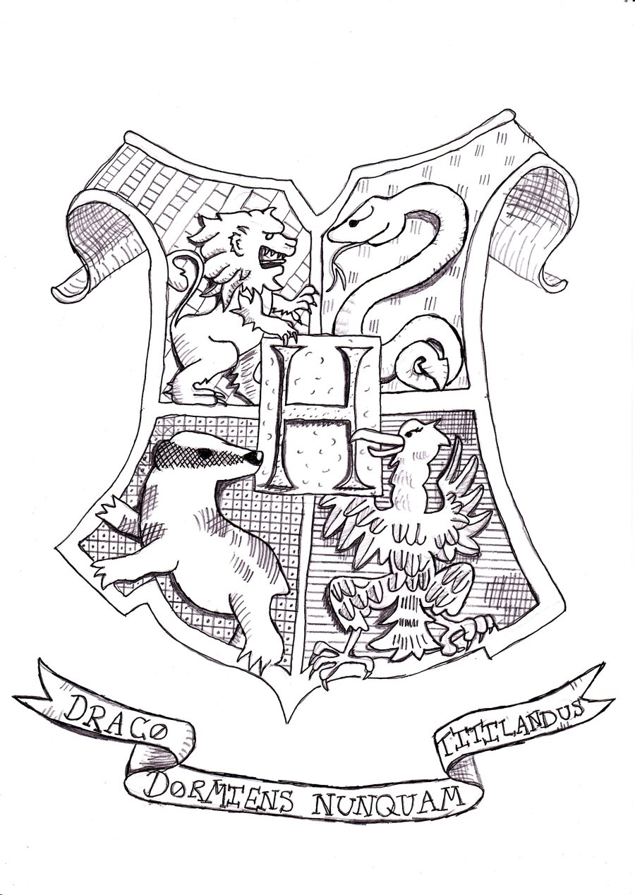 900x1268 Harry Potter Coloring Pages Hogwarts Crest 441565