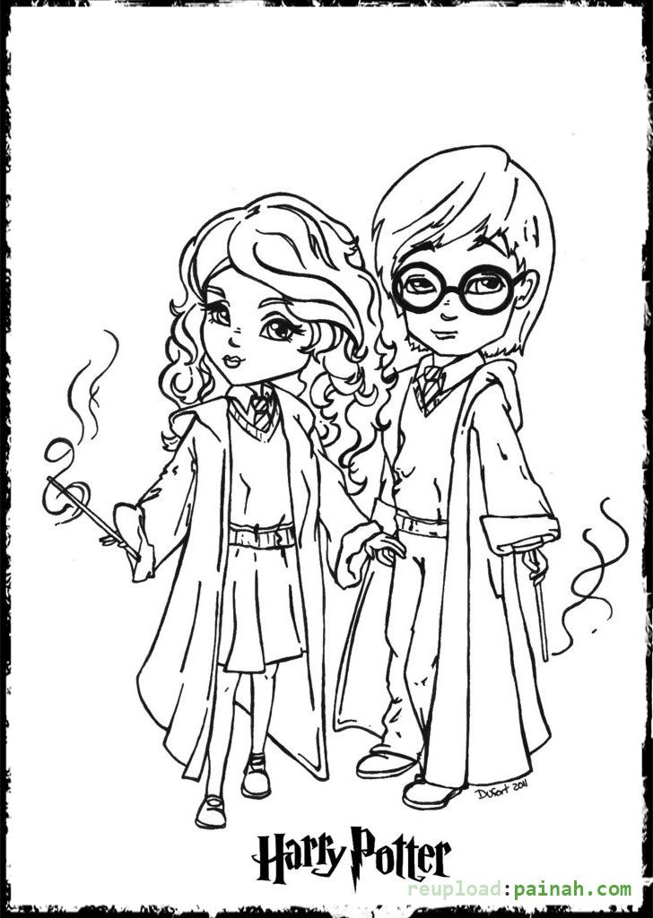 728x1024 Harry Potter Coloring Pages Printable Cartoon Cute Kids