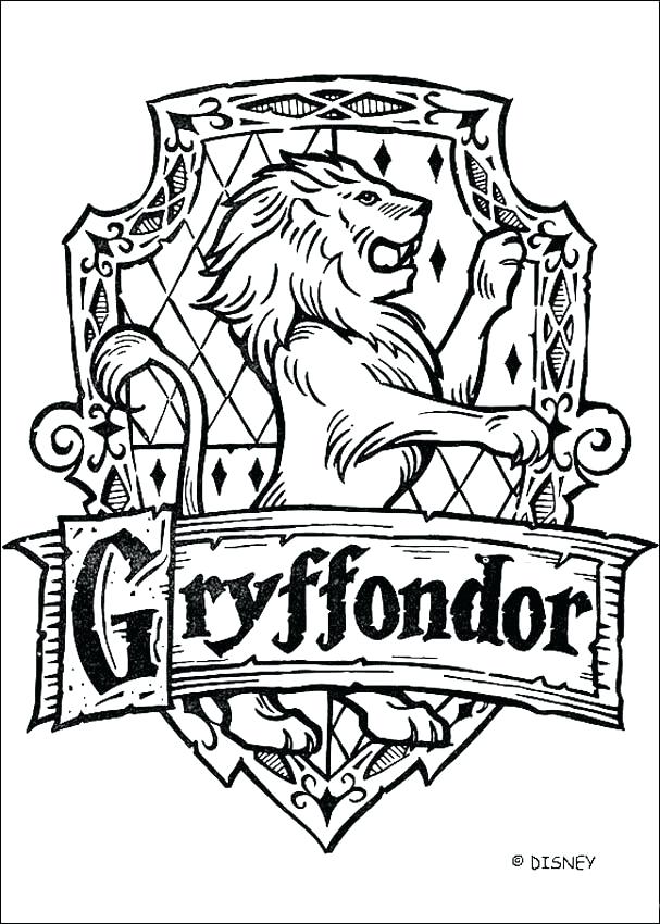 607x850 Gryffindor Crest Coloring Page Gryffindor Crest Coloring Page