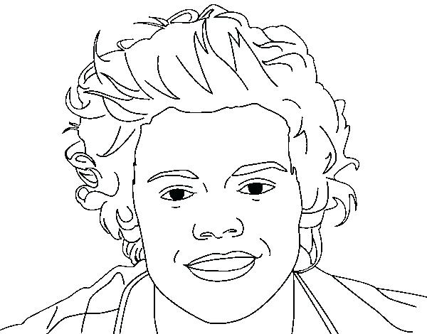 600x470 One Direction Harry Styles Coloring Pages Portrait Of Page