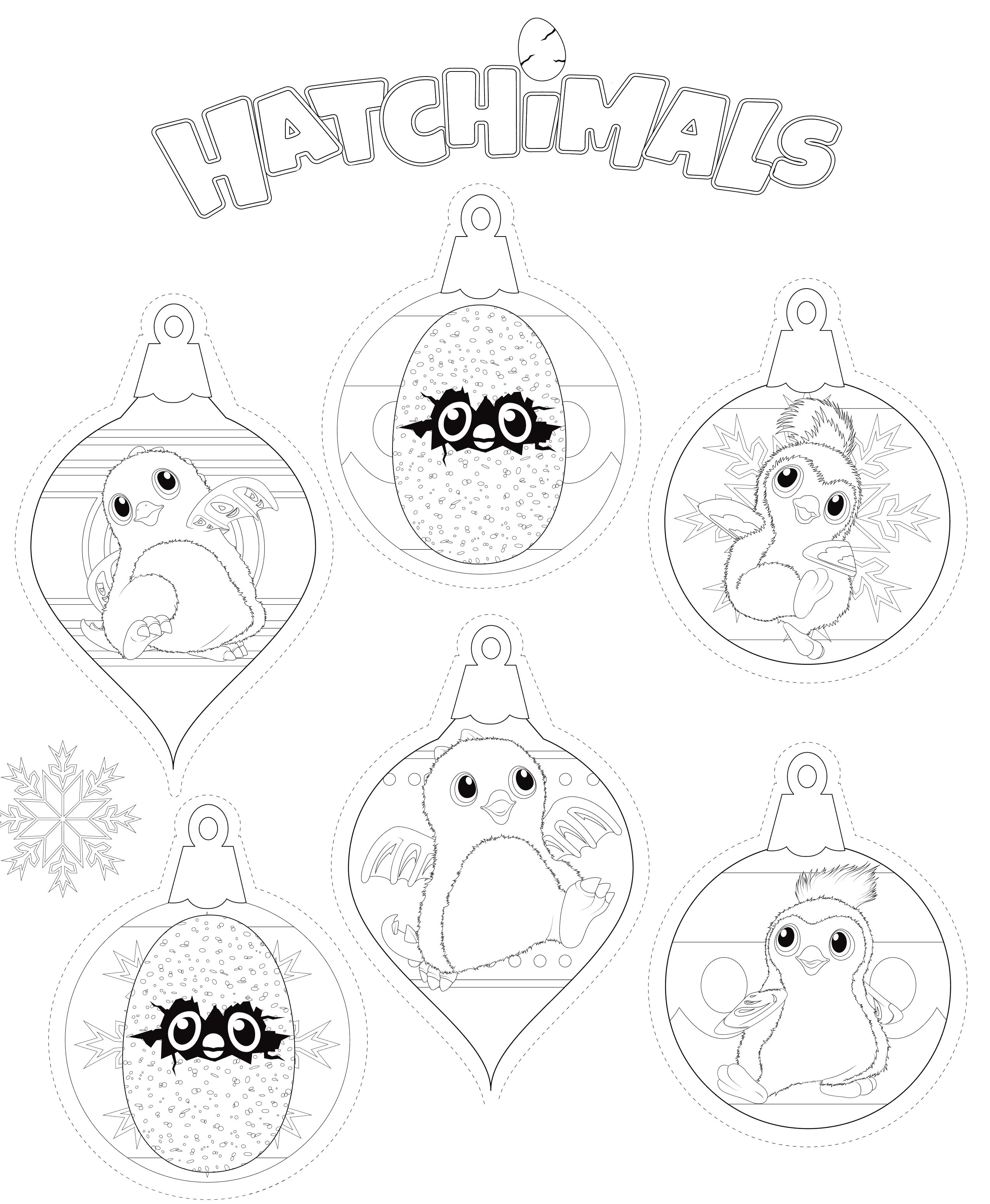 2550x3100 Hatchimals Christmas Ornaments Colouring Pages Get Coloring
