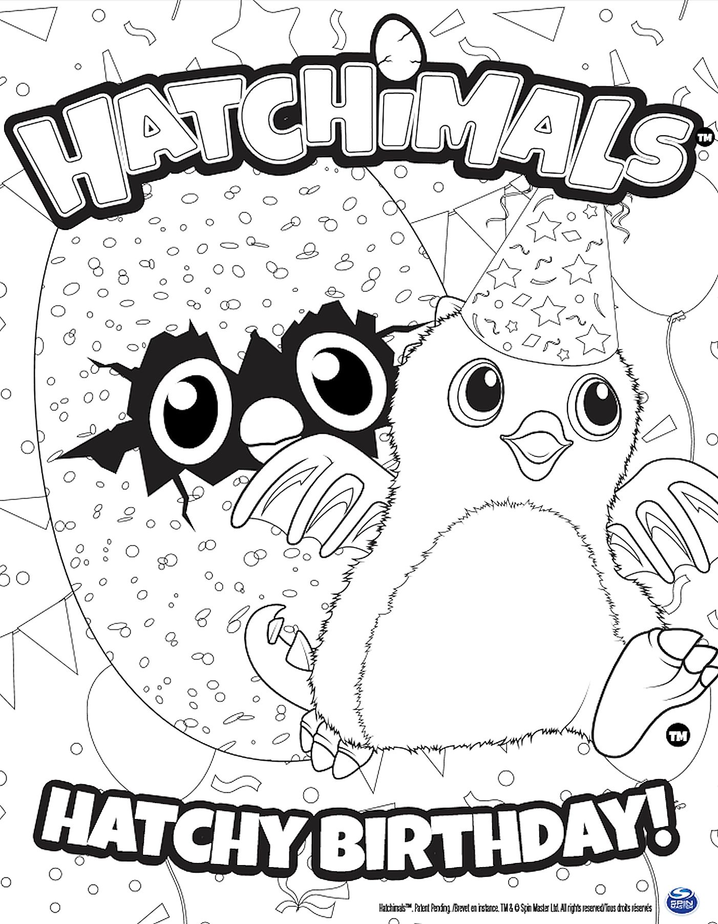 1402x1804 Hatchimals Hatchy Birthday Coloring Page! Click The Picture To Go