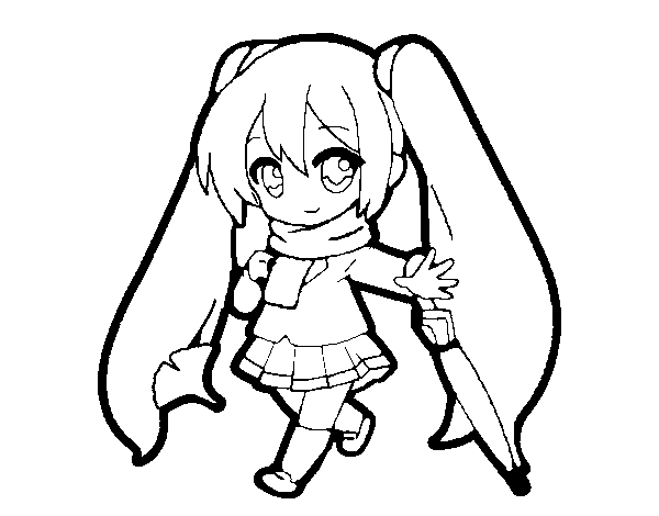 600x470 Hatsune Miku Coloring Page (Lineart) By Ox Kira Xo