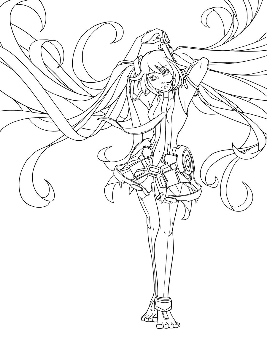 900x1165 Hatsune Miku Coloring Pages Online With 19