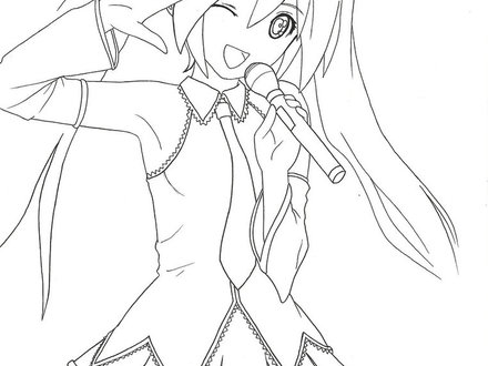 440x330 Hatsune Miku Coloring Pages Sketch Coloring Page, Hatsune Miku