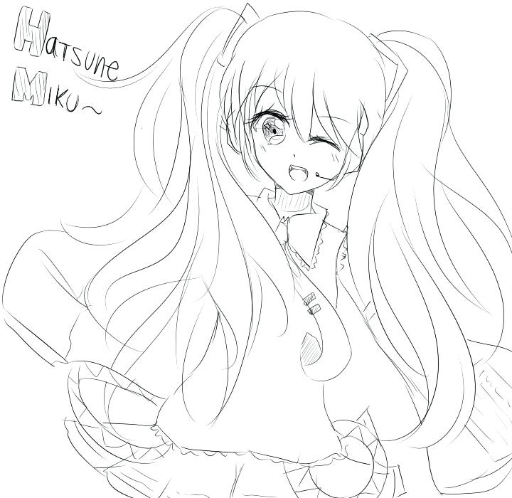 720x700 Miku Hatsune Coloring Pages O Deviatart Colorig Hatsune Miku