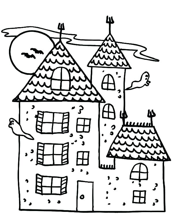600x775 Haunted House Coloring Pages Haunted Castle Coloring Pages Haunted
