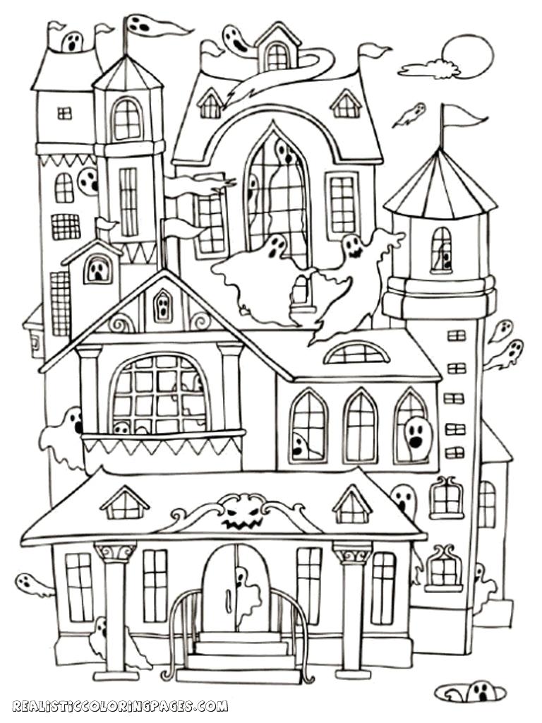 768x1024 Special Coloring Pages Of Haunted Houses House