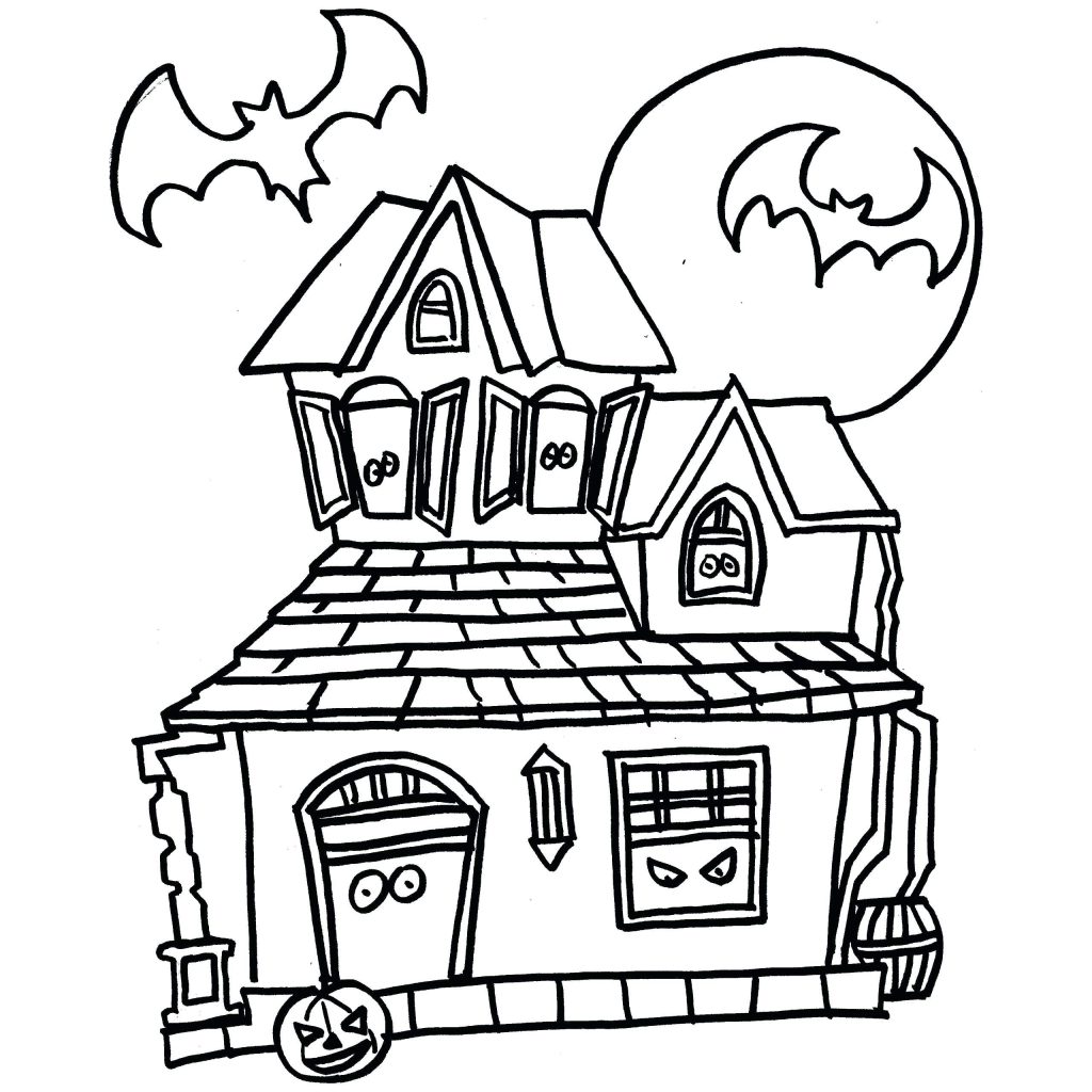 1024x1024 Coloring Pages ~ Haunted House Coloring Page Perfect Pages