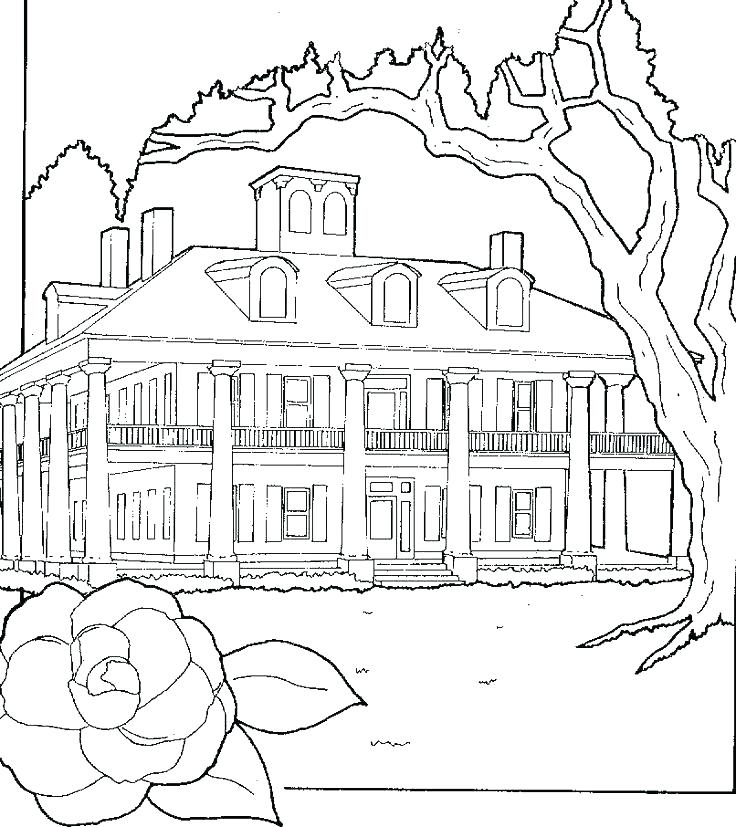 736x827 Coloring Pages Of Haunted Houses Houses Coloring Pages Preschool