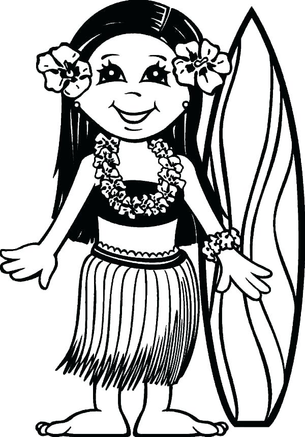 600x858 Hawaii Coloring Page Coloring Book As Well As Coloring Page Surfer