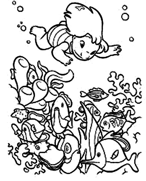 600x743 Lilo Diving In Hawaiian Reefs In Lilo Amp Stitch Coloring Page