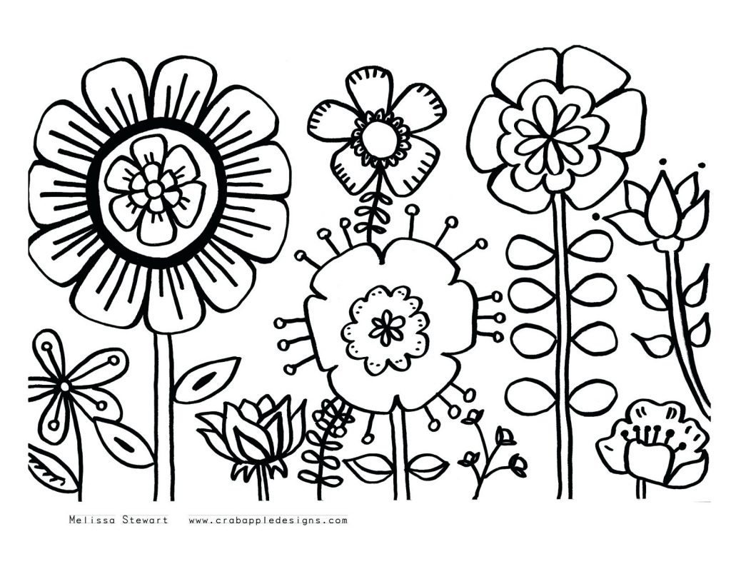 1024x790 Coloring Pages ~ Hawaiian Coloring Pages Flowers Page Flower Paint
