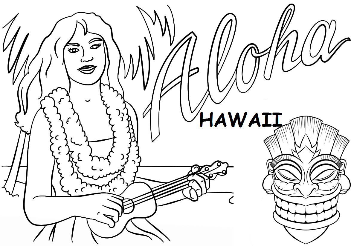 1174x824 Hawaii Themed Coloring Pages Outstanding Hawaiian