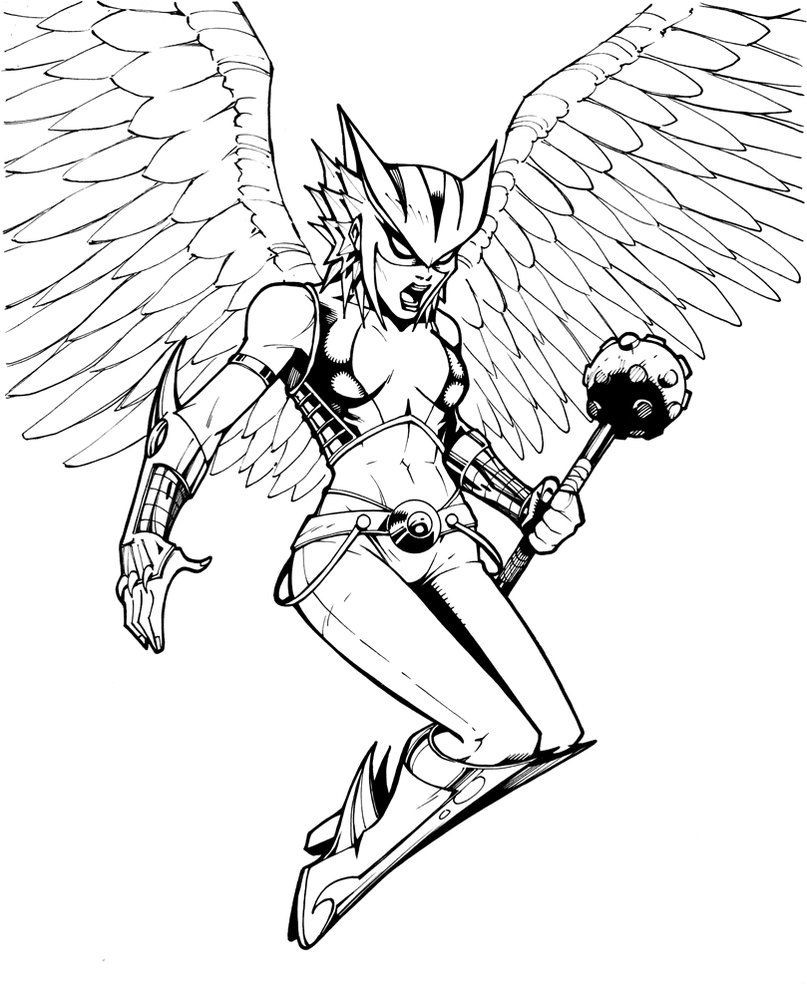 Hawkgirl Coloring Pages