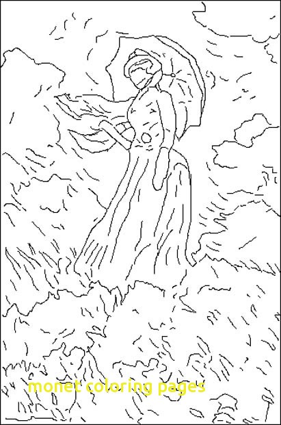 411x621 Monet Coloring Pages With Claude Monet Haystack Coloring Page