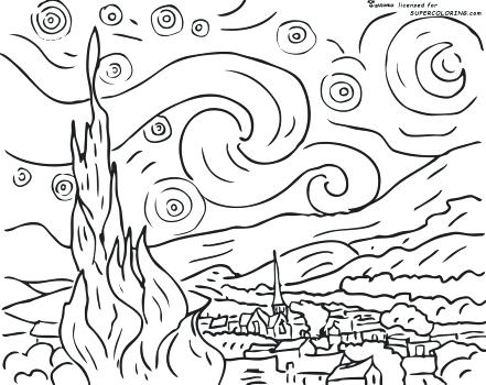 441x350 Coloring Pages Of Famous Paintings